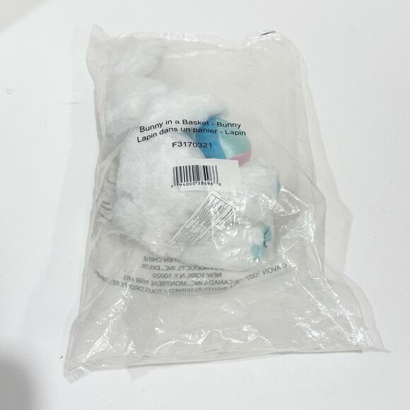 11” White Easter Bunny w Blue and White Poka Dot Ears /bow - NWOT - Picture 10 of 15